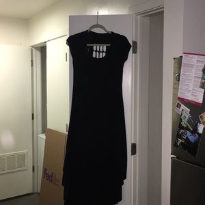 Black open back dress